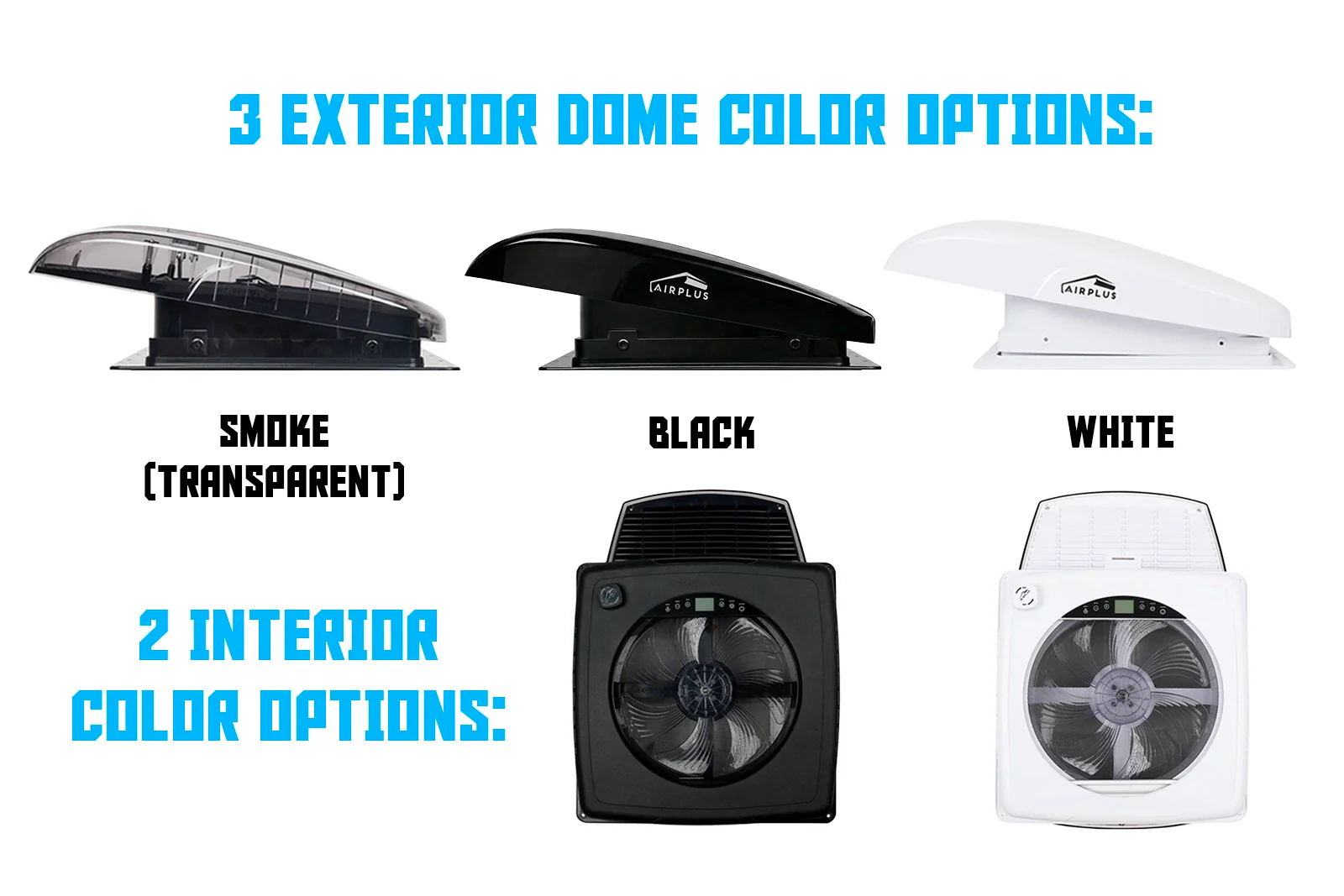 AirPlus 12V Brushless Roof Fan with Remote, LED, Blackout Shade & Bug Screen - Image 4