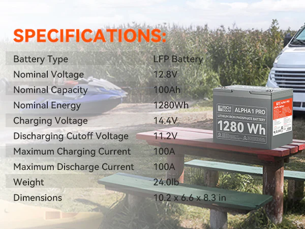 ALPHA 1 PRO 12V 100Ah LiFePO4 Battery | UL Certified - Image 8