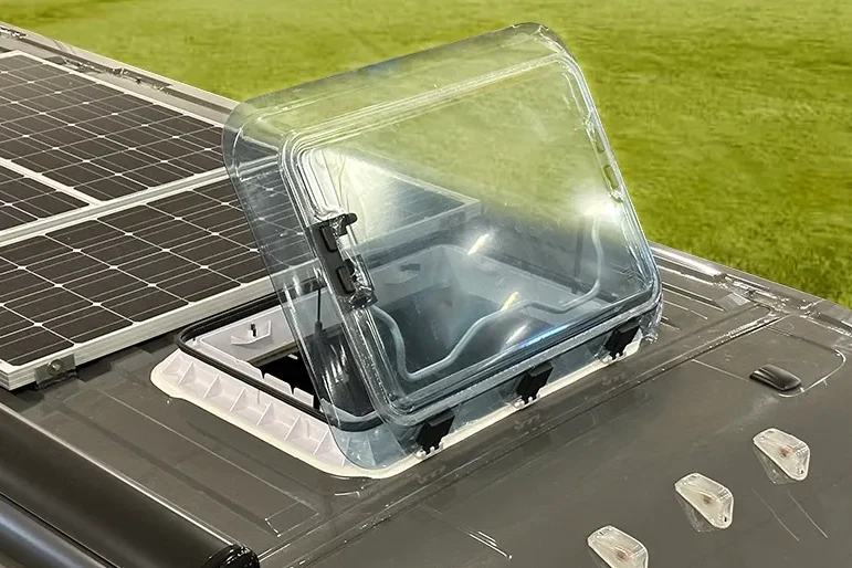 NomadicArk 700 x 500 Van and RV Skylight Roof Hatch with Blind and Bug Screen - Image 3