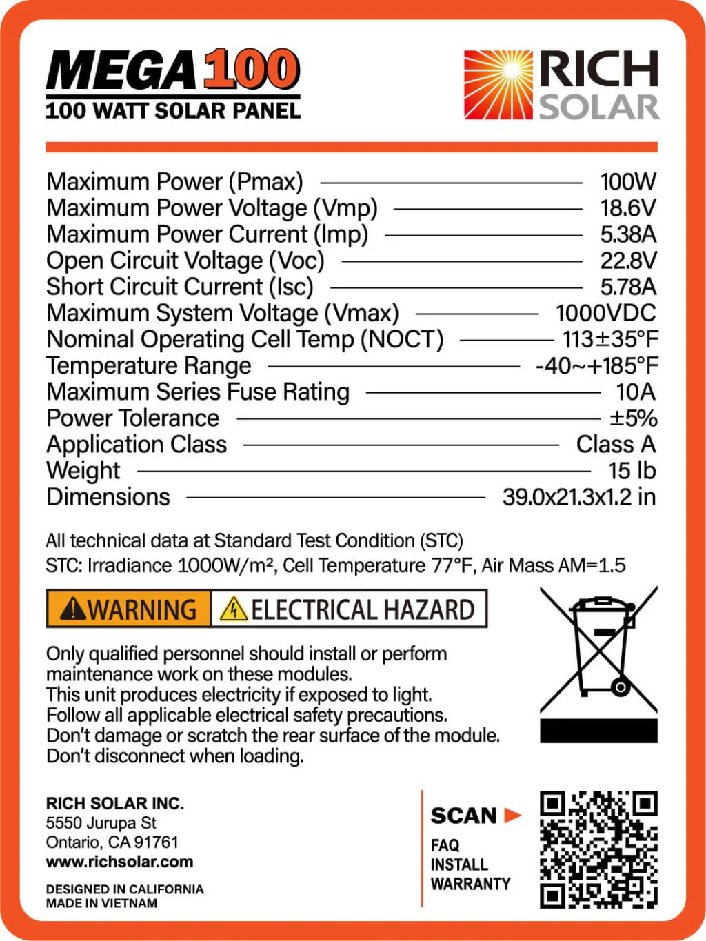 Rich MEGA 100 Watt 12V Solar Panel | Compact - Image 7