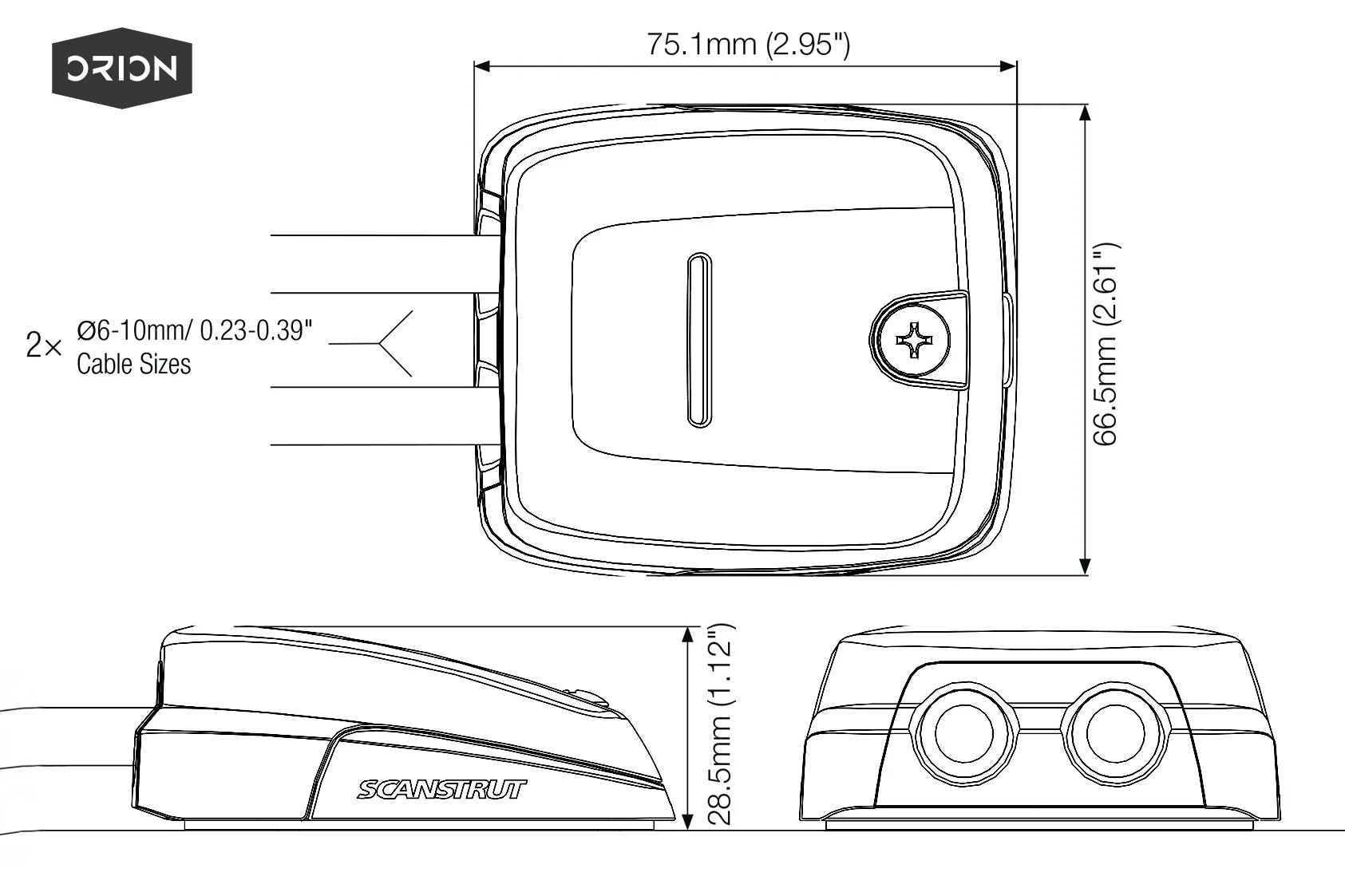Scanstrut DS-HD10-BLK Double Cable Seal - Image 4