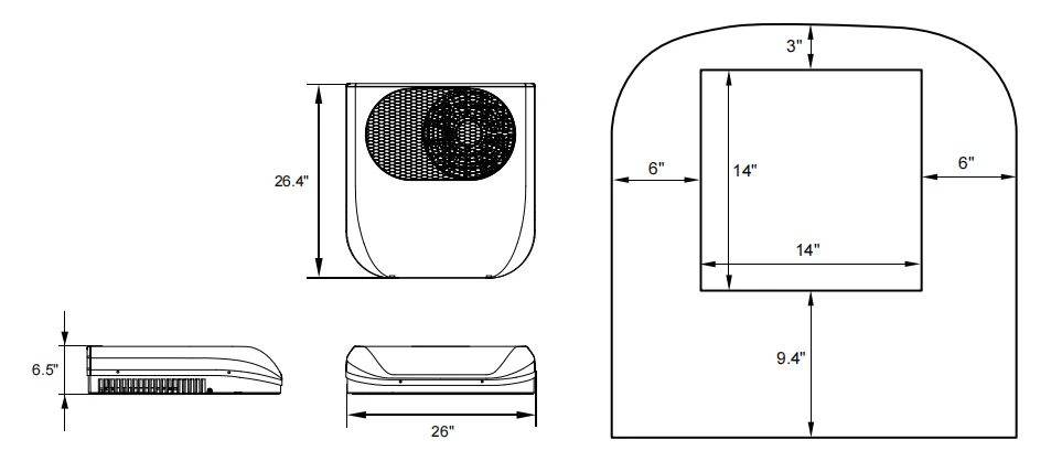 Velit 2000R Mini Rooftop Air Conditioner 12V/48V - Image 3
